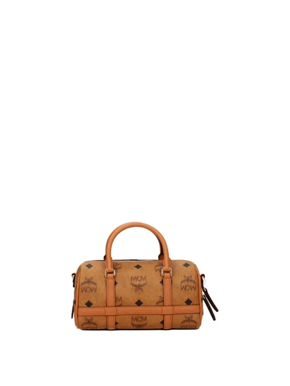 NEW MCM Brown Monogram Mini Aren Boston Bag - Picture 7 of 7